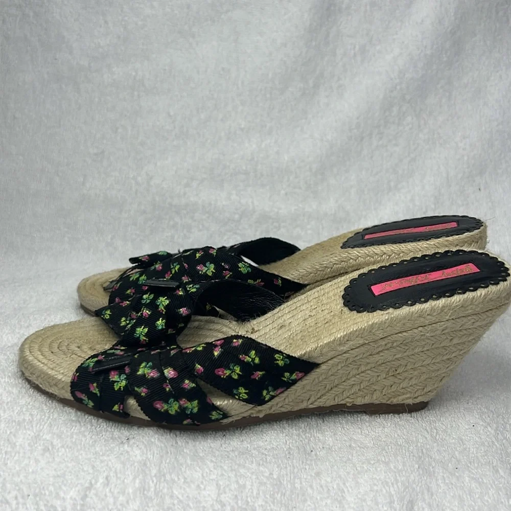 Betsy  Johnson , , Floral Wedge Sandals - Picture 2 of 4